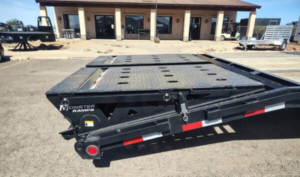 40' Gooseneck Low-Pro Flatdeck with Duals, 25.9K GVWR, Monster Ramps