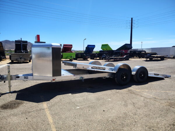 18x82 All Aluminum, 10K GVWR, Heavy Tandem Axle, XL Tilt w/ Cargo Box (8218H-XL-TILT-TA-EL-RTD-CB)