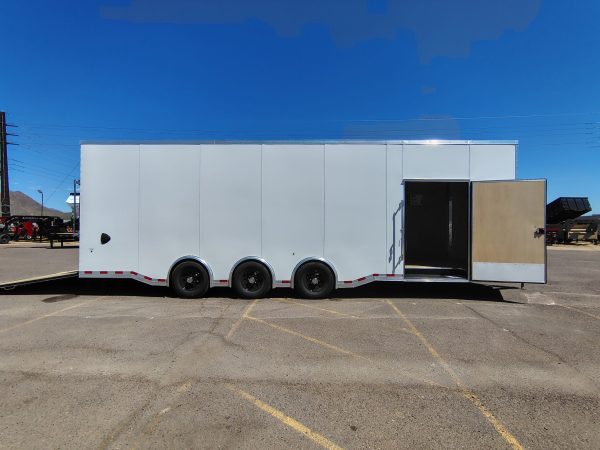 28x8.5 Jasper SE Car Hauler, Triple Axle, 12" Extra Height, 21K GVWR, Ramp Door
