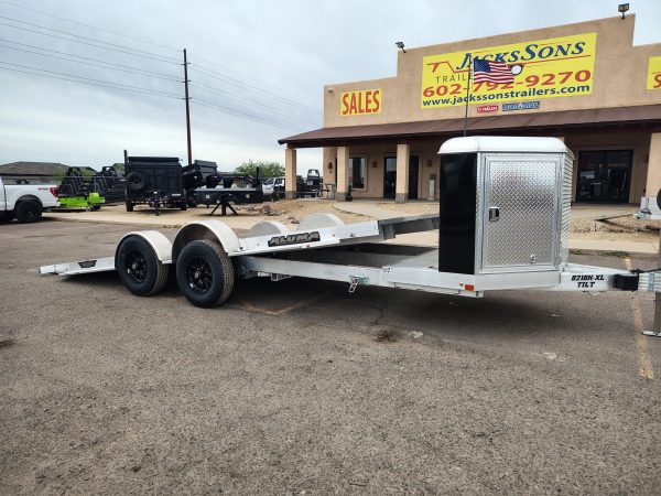 18x82 All Aluminum, 10K GVWR, Heavy Tandem Axle, XL Tilt w/ Cargo Box (8218H-XL-TILT-TA-EL-RTD-CB)