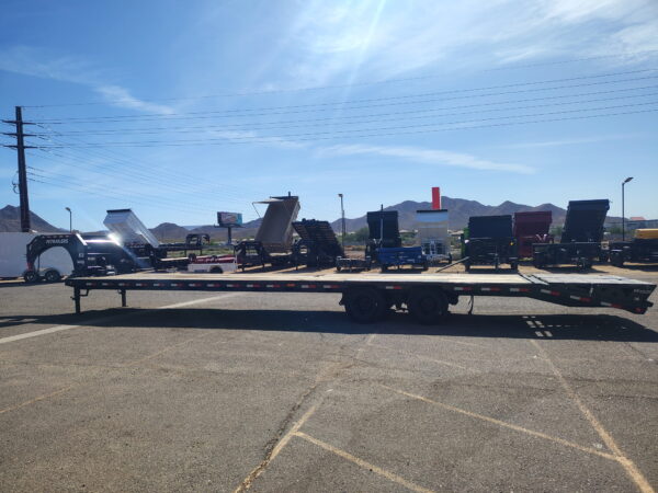 40' Gooseneck Low-Pro Flatdeck with Duals, 25.9K GVWR, Monster Ramps