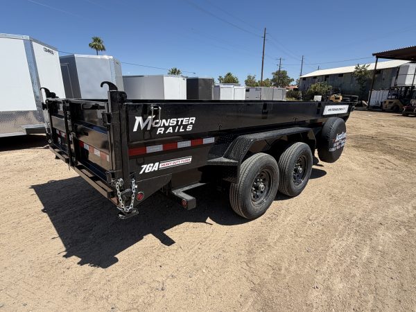 16x83 Tandem Axle, 15.4K GVWR, Low Pro Telescopic Dump, 24" Sides