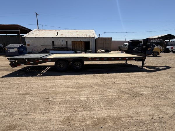 25x102 Gooseneck Flat Deck with Singles, 15,680 GVWR, Monster Ramps
