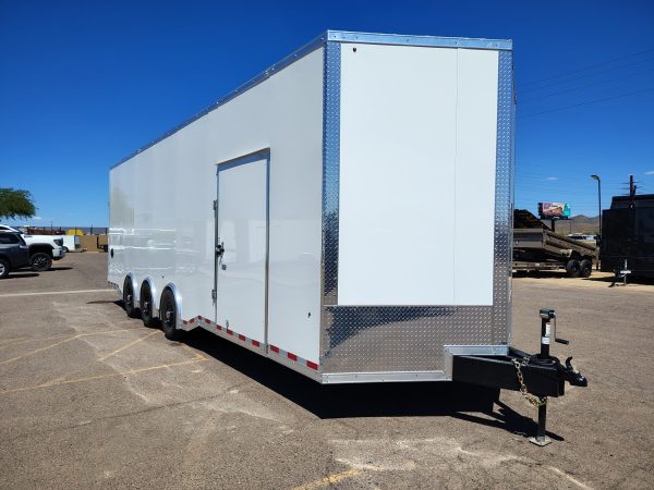 28x8.5 Jasper SE Car Hauler, Triple Axle, 12" Extra Height, 21K GVWR, Ramp Door