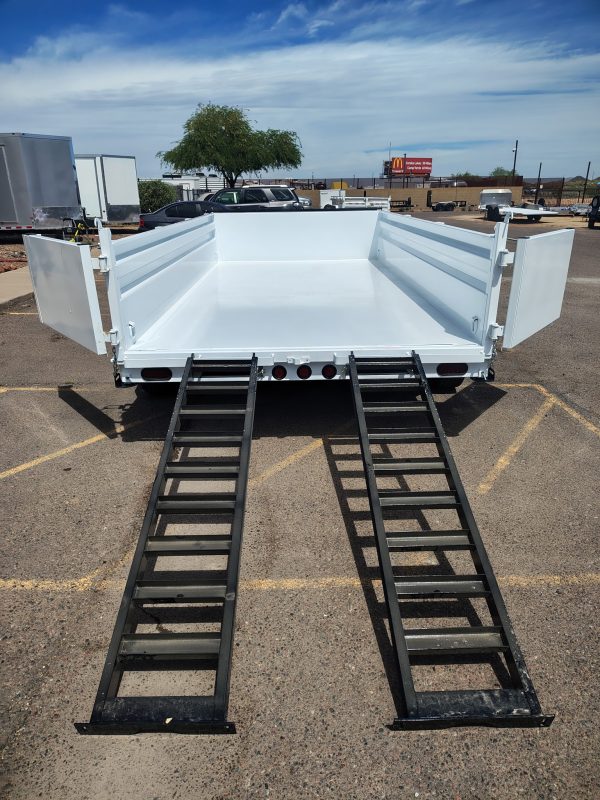 14x83 Tandem Axle, 15,400 GVWR, Low Pro Dump, 24" Sides, Solar Charger, Hydraulic Jack, 14 Ply Tires