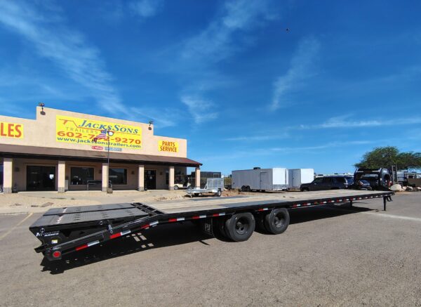 40' Gooseneck Low-Pro Flatdeck with Duals, 25.9K GVWR, Monster Ramps
