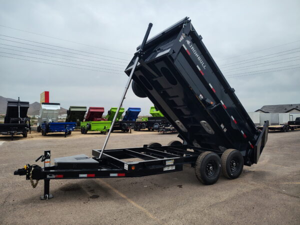 14x83 IronBull Tandem Axle Dump, 15K GVWR, 36" Sides, Solar Charger, 14 Ply Tires