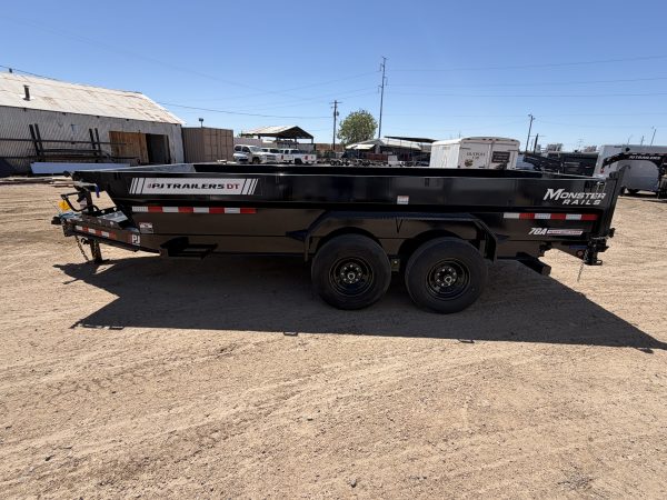 16x83 Tandem Axle, 15.4K GVWR, Low Pro Telescopic Dump, 24" Sides