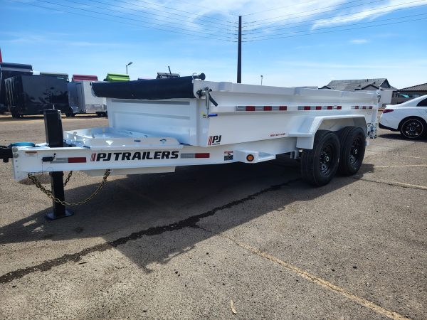 14x83 Tandem Axle, 15,400 GVWR, Low Pro Dump, 24" Sides, Solar Charger, Hydraulic Jack, 14 Ply Tires