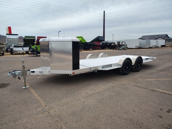 18x82 All Aluminum, 10K GVWR, Heavy Tandem Axle, XL Tilt w/ Cargo Box (8218H-XL-TILT-TA-EL-RTD-CB)