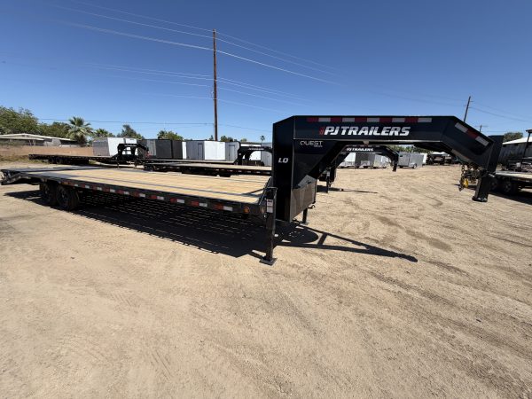30x102 Gooseneck Flat Deck with Singles, 15,680 GVWR, Monster Ramps