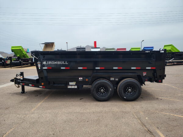 14x83 IronBull Tandem Axle Dump, 15K GVWR, 36" Sides, Solar Charger, 14 Ply Tires