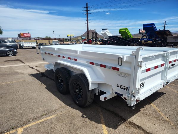 14x83 Tandem Axle, 15,400 GVWR, Low Pro Dump, 24" Sides, Solar Charger, Hydraulic Jack, 14 Ply Tires