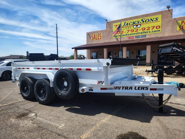 14x83 Tandem Axle, 15,400 GVWR, Low Pro Dump, 24" Sides, Solar Charger, Hydraulic Jack, 14 Ply Tires
