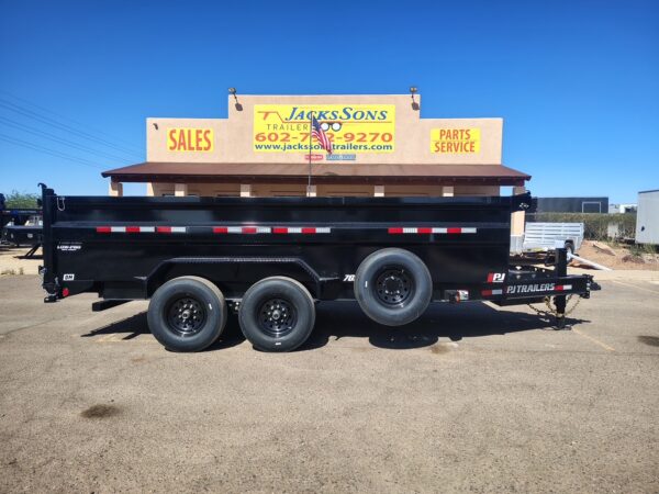 16x83 Tandem Axle, 15,400 GVWR, Low Pro Dump, 36" Sides, 14 Ply Tires