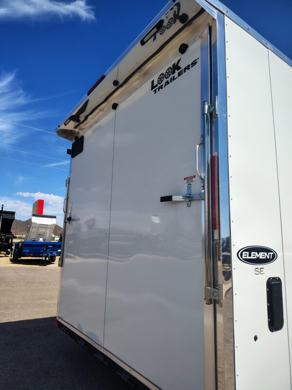 26x8.5 Element SE Flat Top Sloped V-Nose Car Hauler 10K GVWR,  6" Additional Height, Ramp Door
