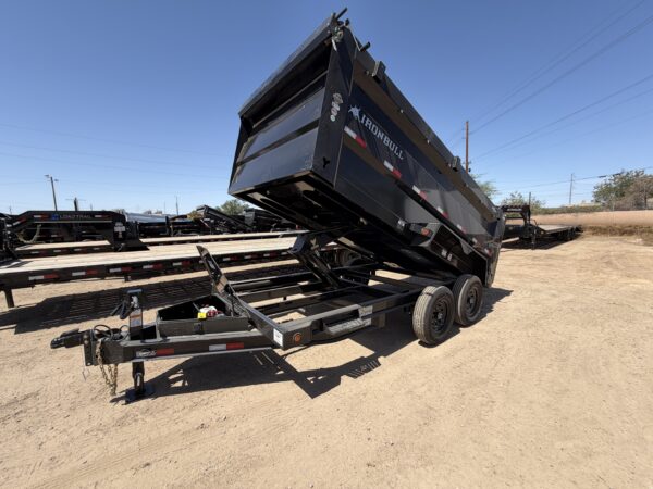 14x83 IronBull Tandem Axle Dump, 15K GVWR, 48" Sides, Solar Charger, 14 Ply Tires