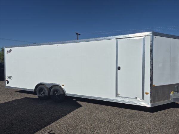 24x8.5 All Aluminum XLT-P Car Hauler, Elite Escape Door, 10K GVWR, Ramp Door