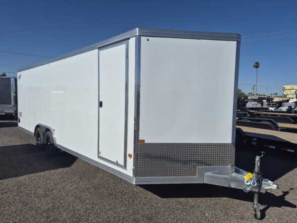 24x8.5 All Aluminum XLT-P Car Hauler, Elite Escape Door, 10K GVWR, Ramp Door