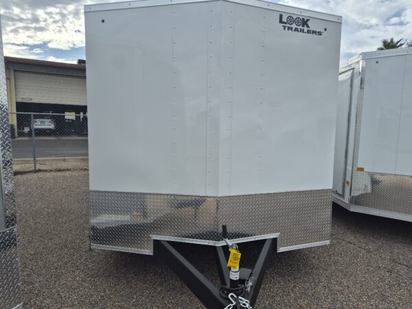 16x8.5 ST DLX Flat Top V-Nose Car Hauler 7K GVWR,  Wall Posts - 24" OC to 16", Ramp Door