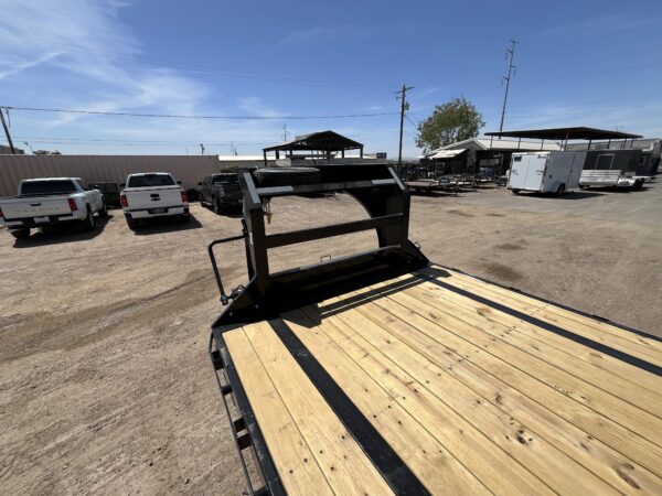 40' Gooseneck Low-Pro Flatdeck with Singles, 15,680 GVWR, Monster Ramps, 14 Ply Tires