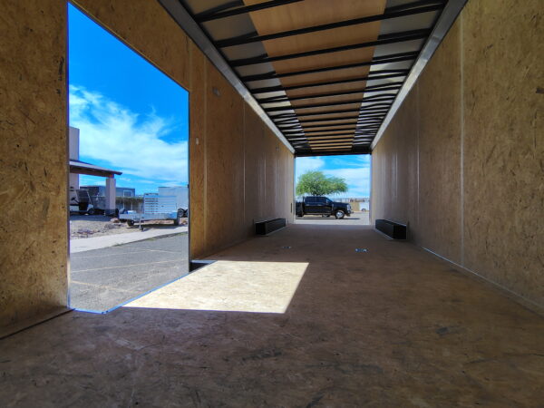 28x8.5 Element SE Flat Top Sloped V-Nose Car Hauler, 14K GVWR,  6" Additional Height, Ramp Door