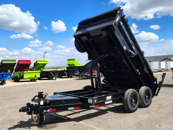 12x72 IronBull Tandem Axle Dump, 14,999 GVWR, 24" Sides, Solar Charger