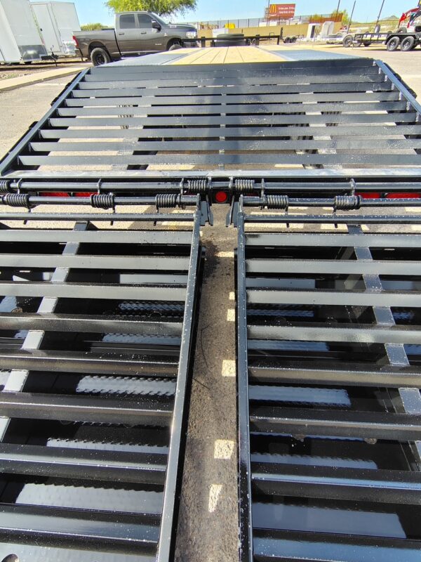 25x102 Tandem Axle 25,900 GVWR Low-Pro Deckover with Duals, Monster Ramps, 14 Ply Tires