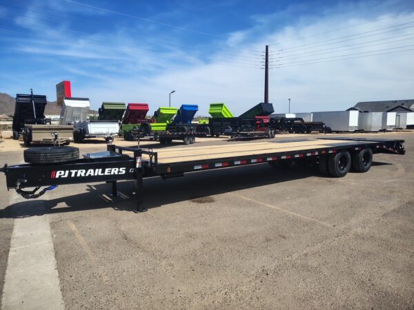 30x102 Tandem Axle, 25,900 GVWR Low-Pro Deckover with Duals, Monster Ramps, 14 Ply Tires