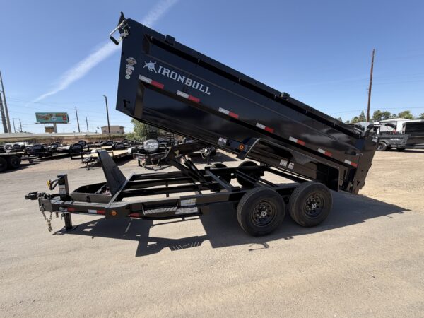 14x83 IronBull Tandem Axle Dump, 15K GVWR, 36" Sides, Solar Charger, 14 Ply Tires