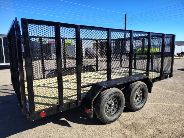 14x77 Tandem Axle, 7K GVWR, Channel Utility, 4' Sides, Landscape Toolbox