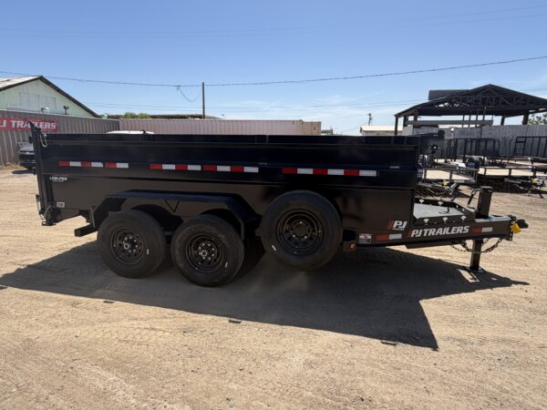 14x83 Tandem Axle, 15,400 GVWR, Low Pro Dump, 36" Sides, 14 Ply Tires (Dent In Door)