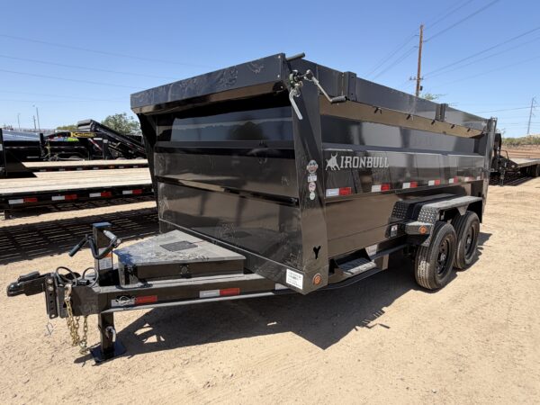14x83 IronBull Tandem Axle Dump, 15K GVWR, 48" Sides, Solar Charger, 14 Ply Tires