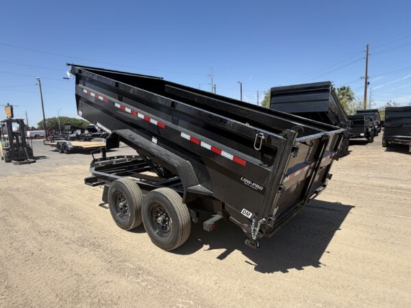 14x83 Tandem Axle, 15,400 GVWR, Low Pro Dump, 36" Sides, 14 Ply Tires (Dent In Door)