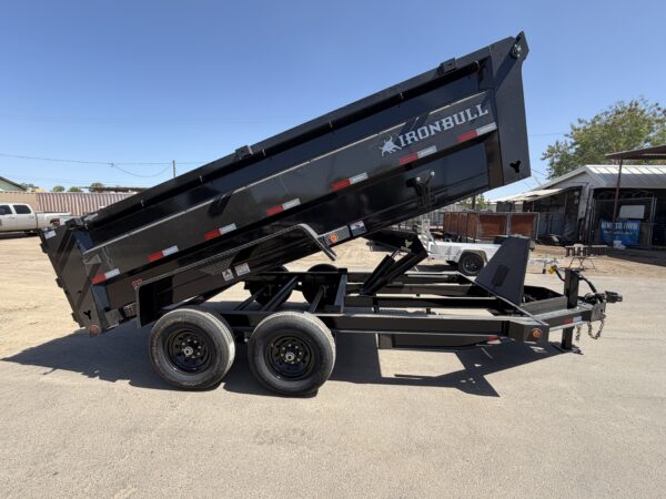 14x83 IronBull Tandem Axle Dump, 15K GVWR, 36" Sides, Solar Charger, 14 Ply Tires