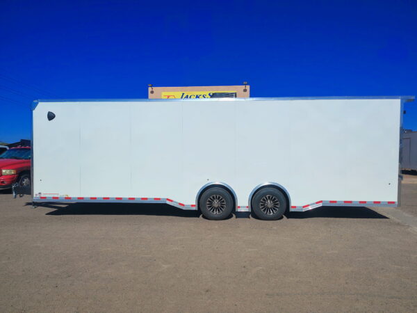 28x8.5 Canyon Race Trailer, 14K GVWR, Ramp Door,  AC/Heat, Elec. Awning
