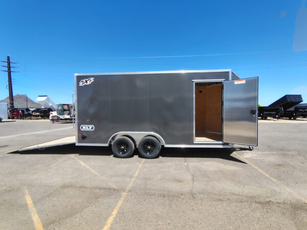16x8.5 All Aluminum XLT-P Car Hauler, 7K GVWR, Side Door, Ramp Door