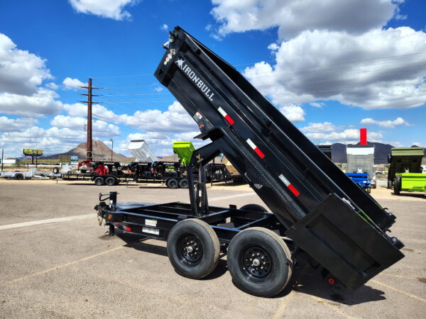 12x72 IronBull Tandem Axle Dump, 14,999 GVWR, 24" Sides, Solar Charger