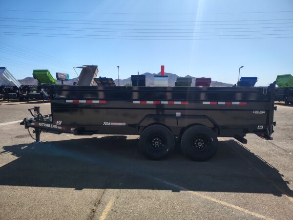 16x83 Tandem Axle, 15,400 GVWR, Low Pro Dump, 36" Sides, 14 Ply Tires