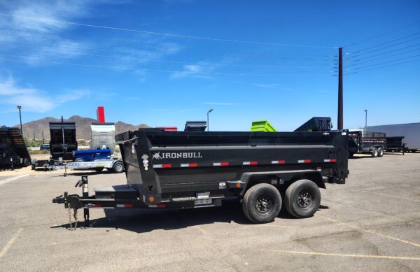 14x83 IronBull Tandem Axle Dump, 15K GVWR, 36" Sides, Solar Panel Charger, 14 Ply Tires