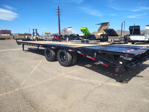 30x102 Tandem Axle, 25,900 GVWR Low-Pro Deckover with Duals, Monster Ramps, 14 Ply Tires