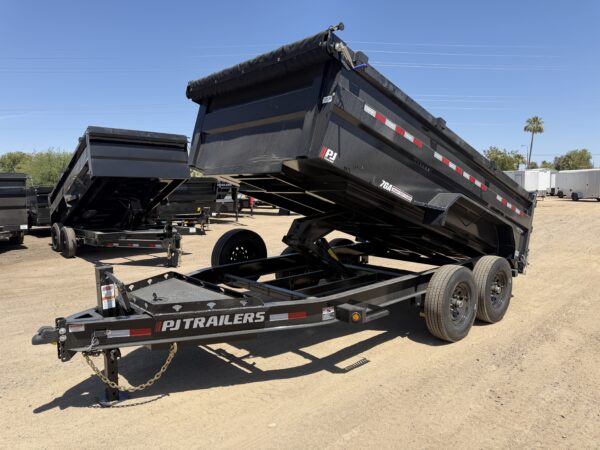 14x83 Tandem Axle, 15,400 GVWR, Low Pro Dump, 36" Sides, 14 Ply Tires (Dent In Door)
