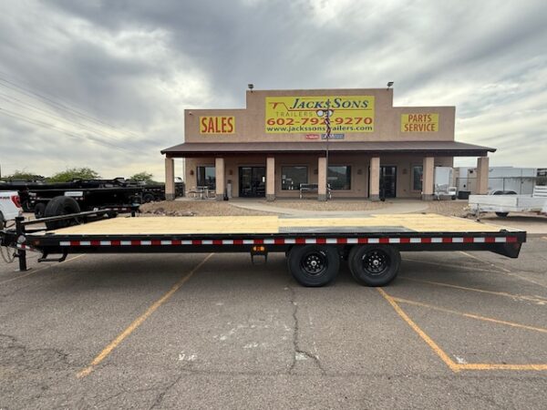 24x102 IronBull Tandem Axle, 14K GVWR, Deckover, Slide in Ramps