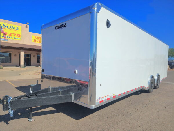28x8.5 Canyon Race Trailer, 14K GVWR, Ramp Door,  AC/Heat, Elec. Awning