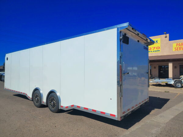 28x8.5 Canyon Race Trailer, 14K GVWR, Ramp Door,  AC/Heat, Elec. Awning