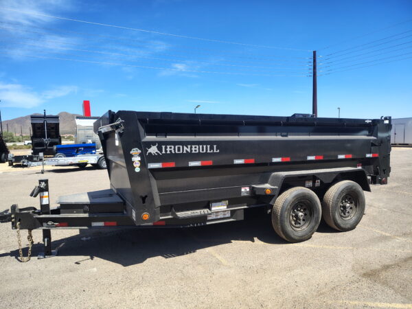 14x83 IronBull Tandem Axle Dump, 15K GVWR, 36" Sides, Solar Panel Charger, 14 Ply Tires