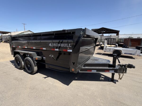 14x83 IronBull Tandem Axle Dump, 15K GVWR, 36" Sides, Solar Charger, 14 Ply Tires