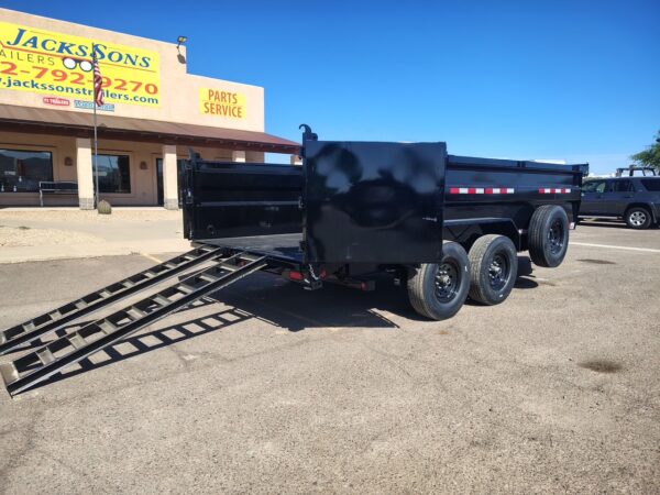 16x83 Tandem Axle, 15,400 GVWR, Low Pro Dump, 36" Sides, 14 Ply Tires
