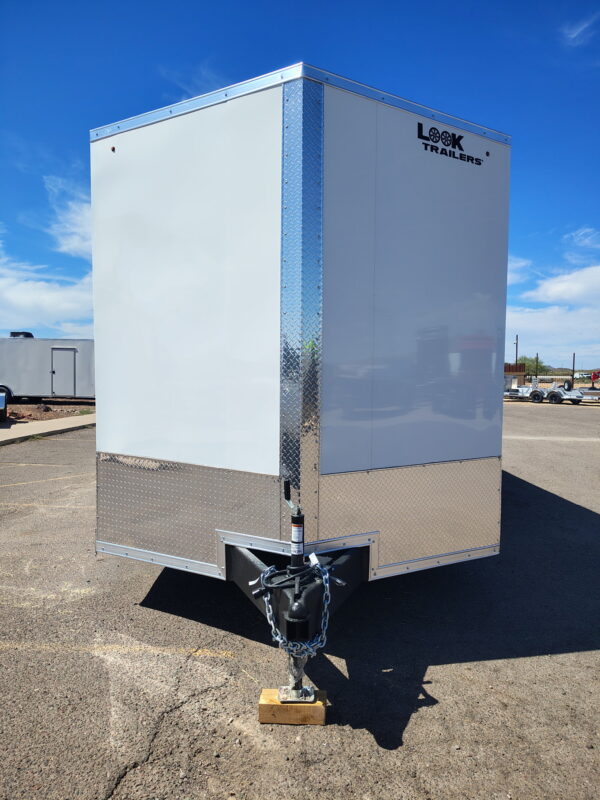 28x8.5 Element SE Flat Top Sloped V-Nose Car Hauler, 14K GVWR,  6" Additional Height, Ramp Door