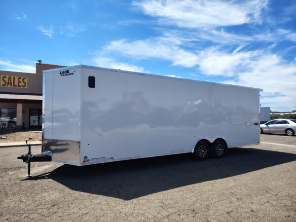 26x8.5 Element SE Flat Top Sloped V-Nose Car Hauler 10K GVWR,  6" Additional Height, Ramp Door